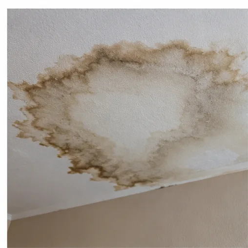 Ceiling water stain indicating a leak