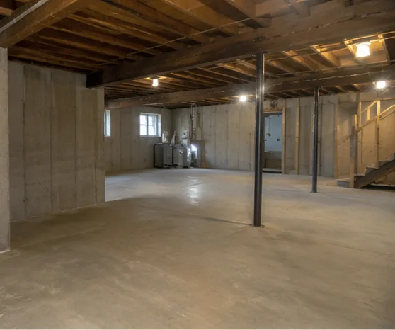 Finished basement floor inspected in a Blaine home