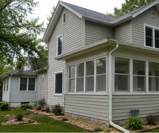 Home with sunroom and porch in Blaine MN
