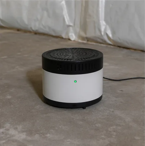 Continuous radon monitor deployed in a Blaine basement