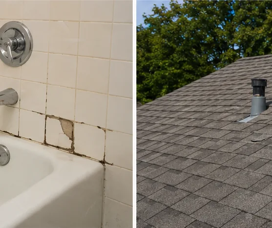 Roof ridge and shingles inspected for wear