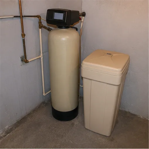 Water softener and water heater in a Blaine utility space